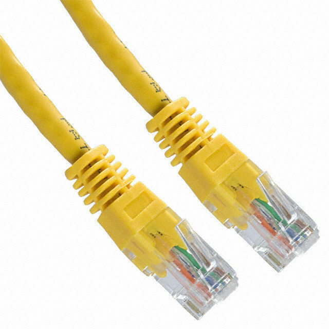 2 Pack Lot - 15ft CAT5e Ethernet Network LAN Router Patch Cable Cord Wire Yellow