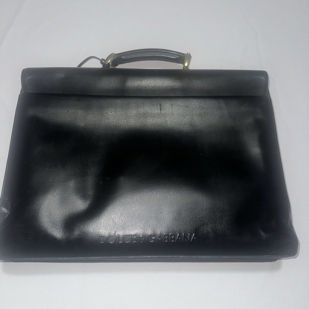 Dolce & Gabbana Men’s Black Briefcase/Document Case Top Handle Push Lock