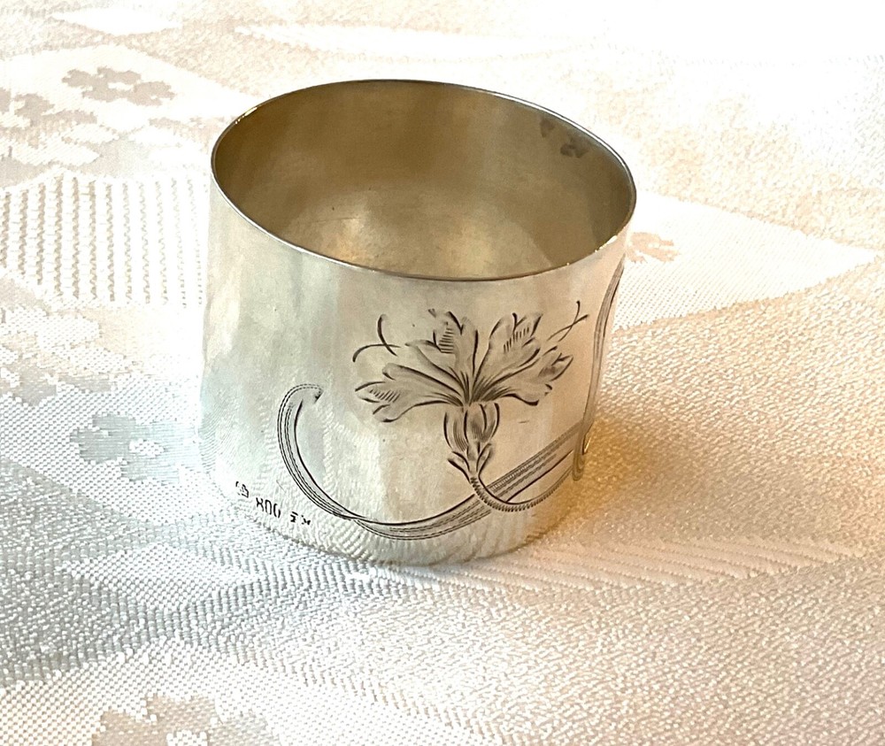 Antique German solid silver napkin ring RIA