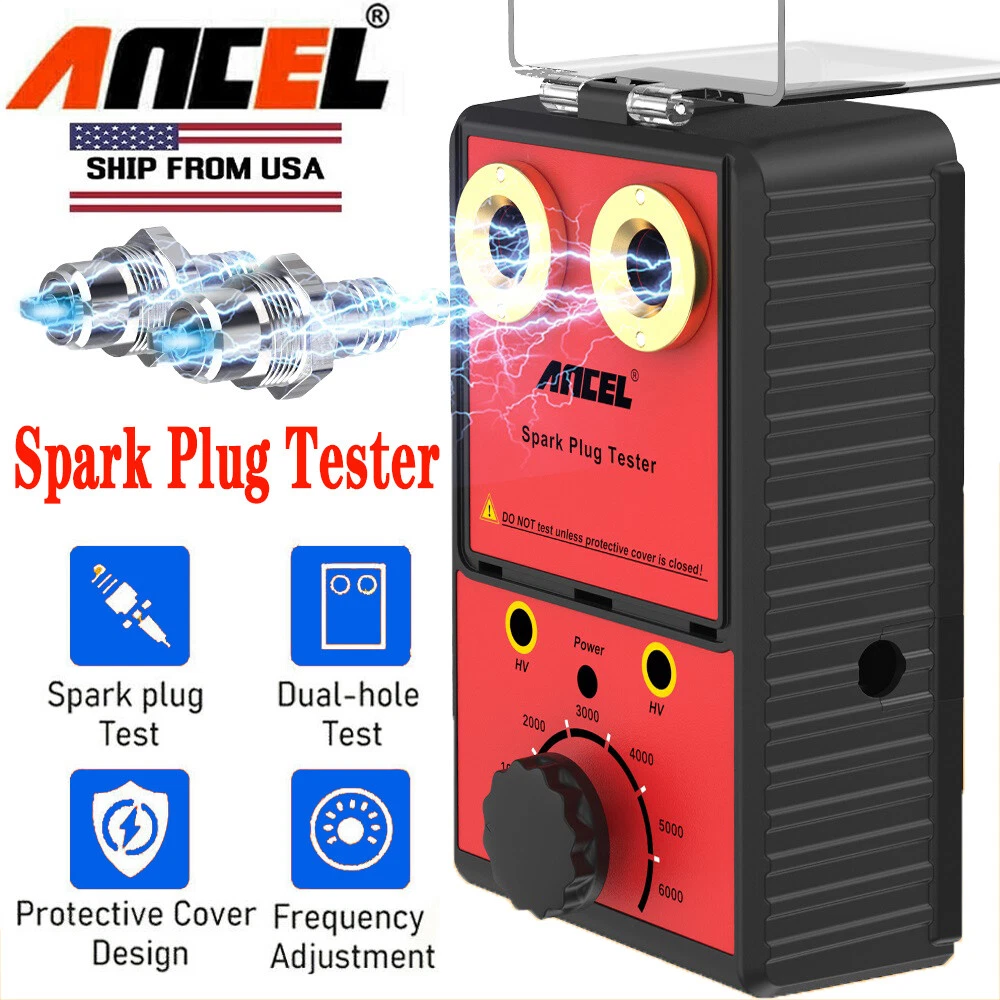 Spark Plug Tester Dual Hole Diagnostic Tool Gasoline 12V Car Ignition Analyzer