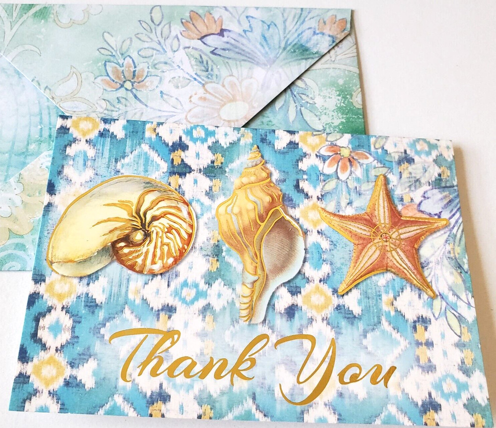Greeting Card Blank Note Card Thank You Seashells