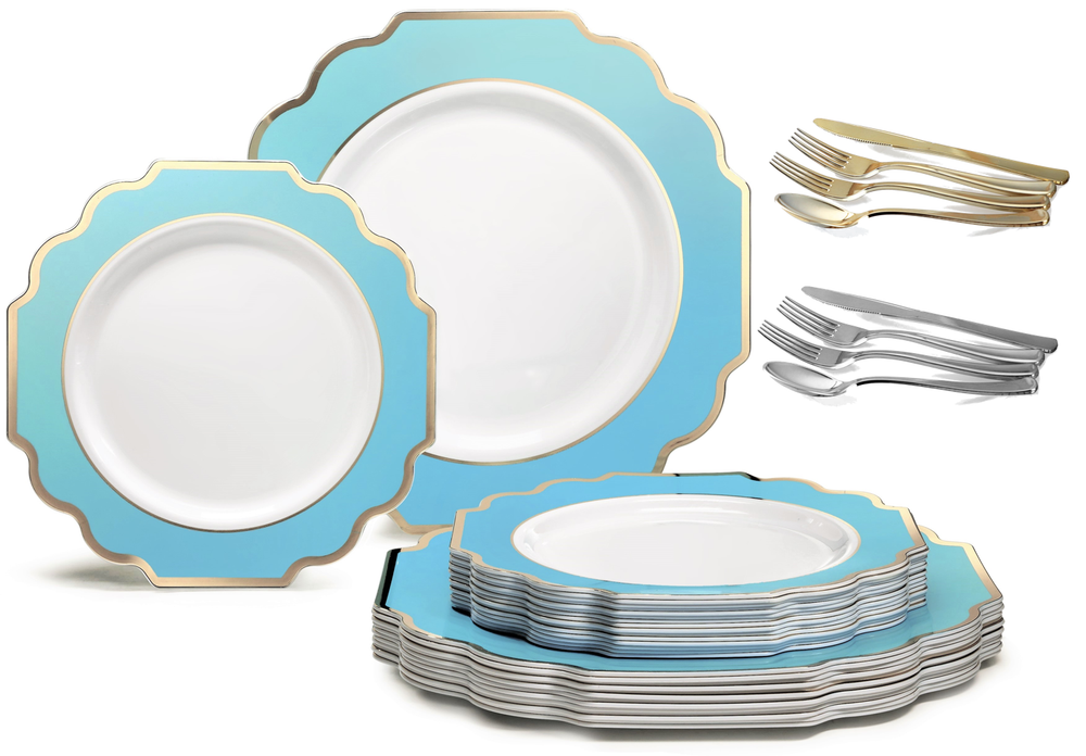 "OCCASIONS" IMPERIAL Bulk Wedding Party Disposable Plastic Plates & Silverware