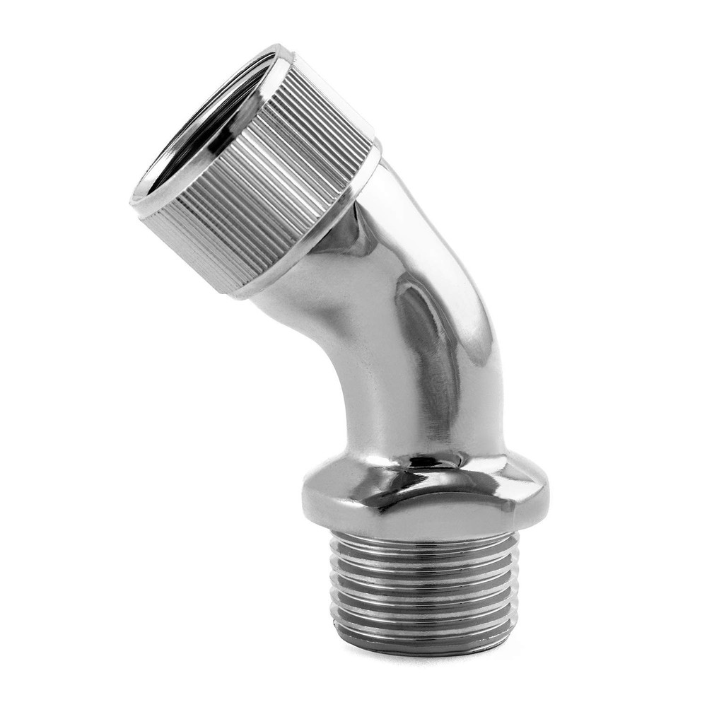 QWORK Elbow Adapter for Shower Head, Chrome Copper 1/2" Extender