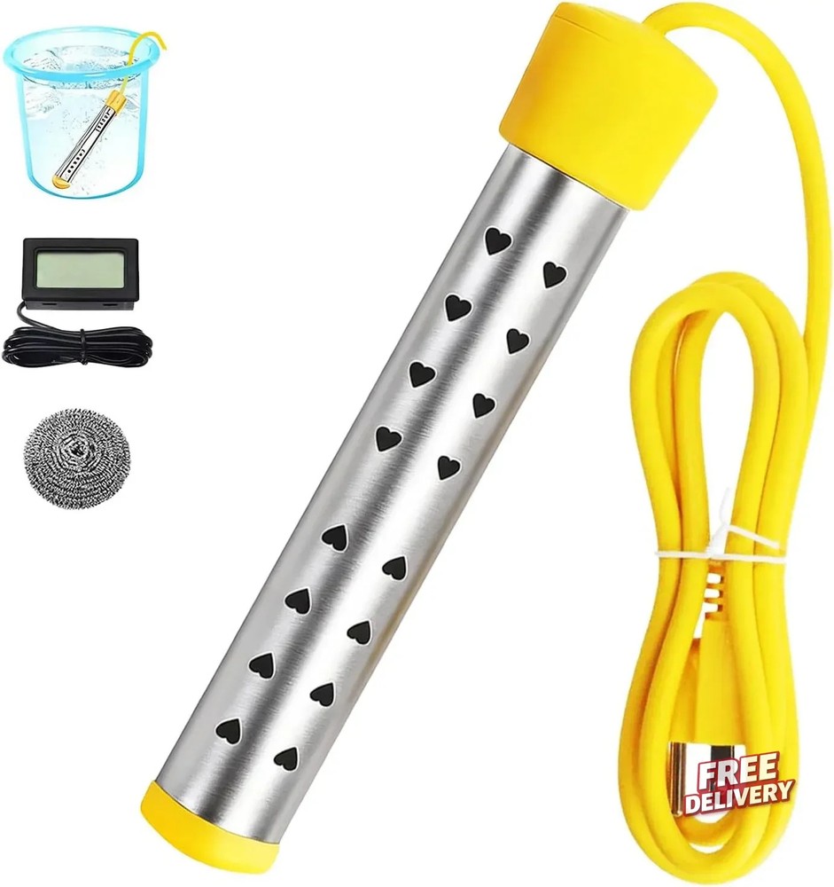 Immersion Water Heater Electric, Portable Bucket Heater with 304 Stainless Steel