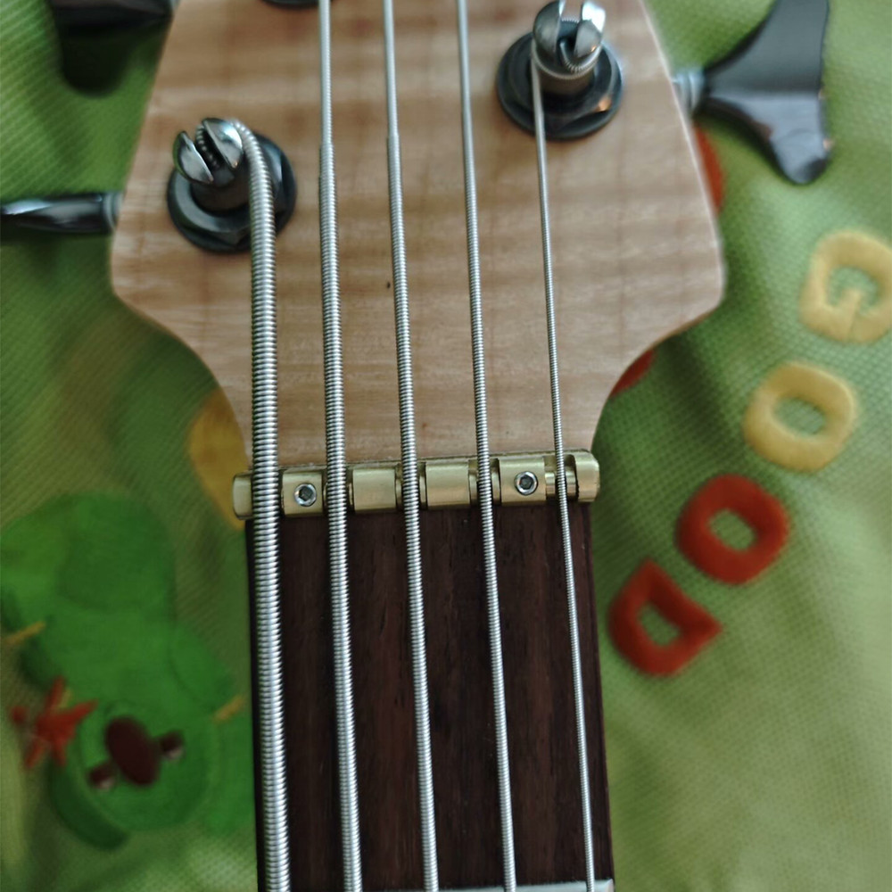 5 String 45mm Bass Nut Split Regulation Adjustable Height Brass Roller Nut