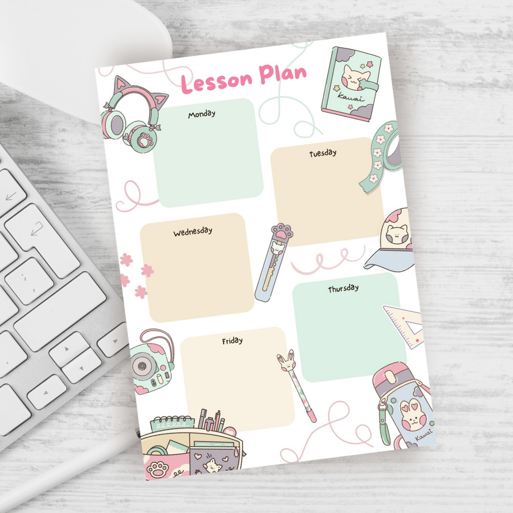 Lesson Plan  / Kawaii Pastel Teacher Organizer / Weekly Class Schedule