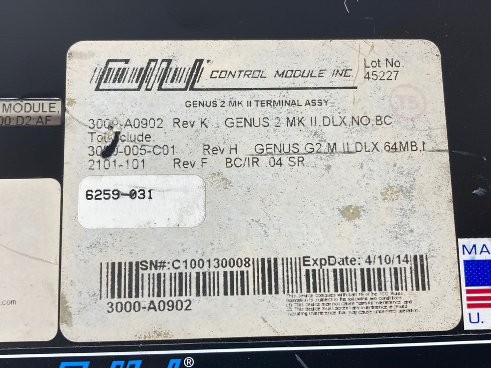 CONTROL MODULE INC GENUS G2 TIMECLOCK (MK II, DLX, NO, BC)