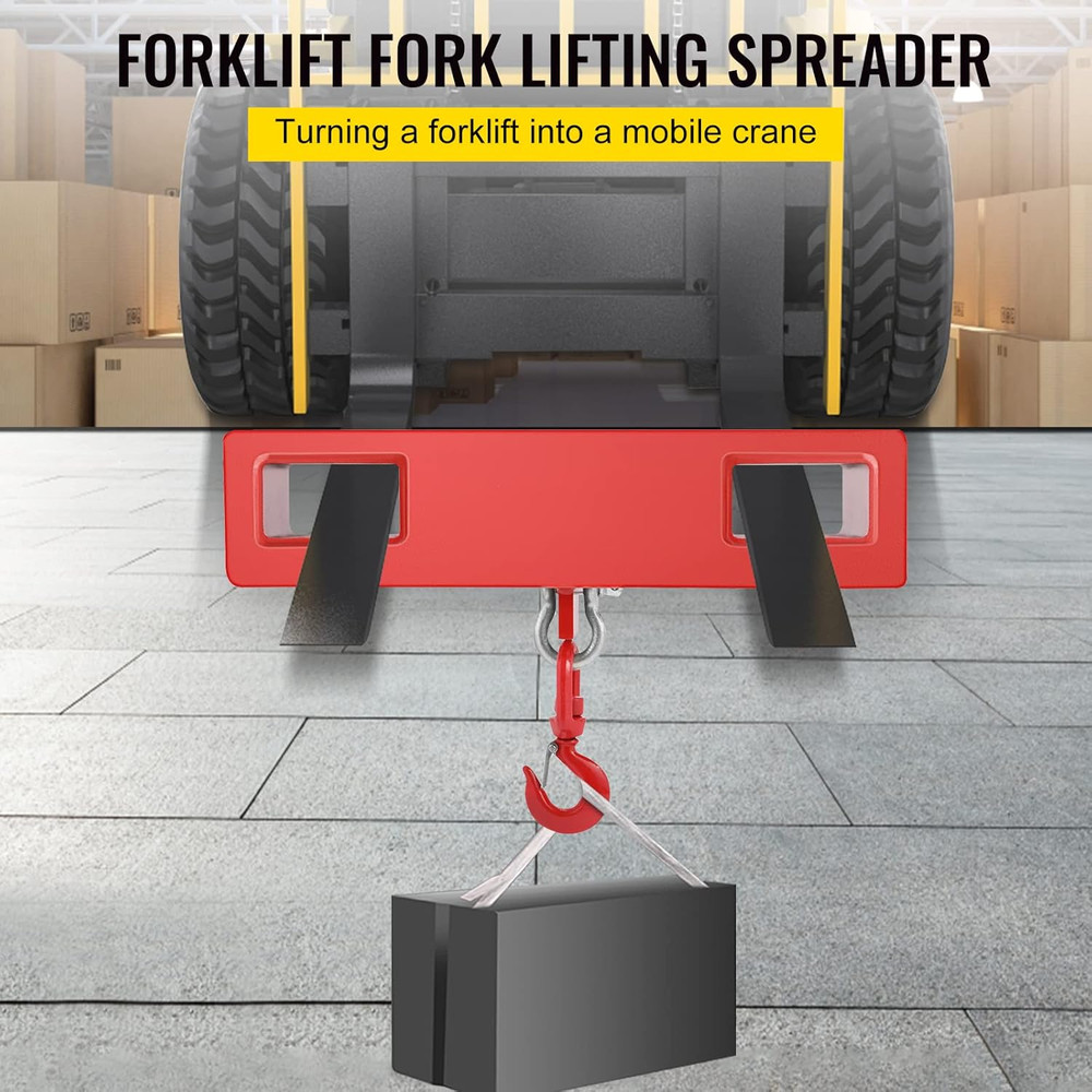 Forklift Lifting Hook, 4400Lbs Capacity Forklift Lifting Hoist, Red For