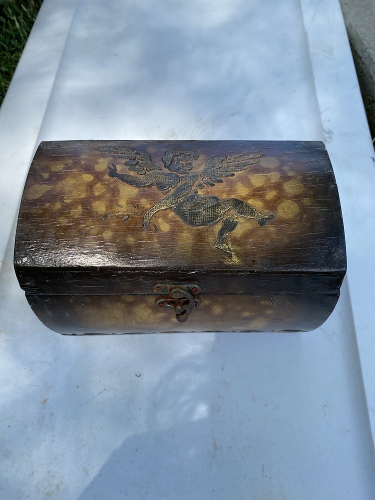 Vintage Hand Painted Cherub Victorian Chest