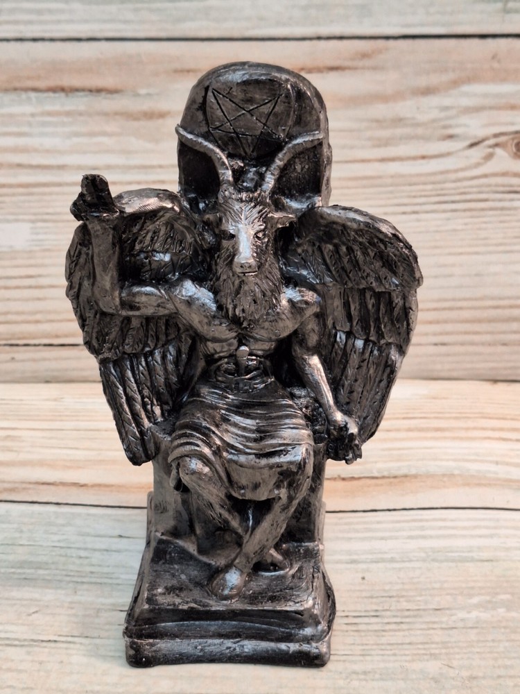 Satan Silver 7" X 5" Satan / Diablo / Devil / Evil / Statue Figurine Templar