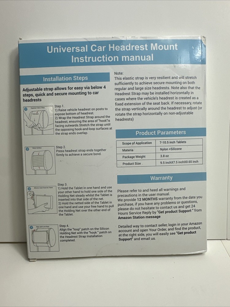 Universal Car Headrest Mount Adjustable iPad 7"-10.5 Tablets