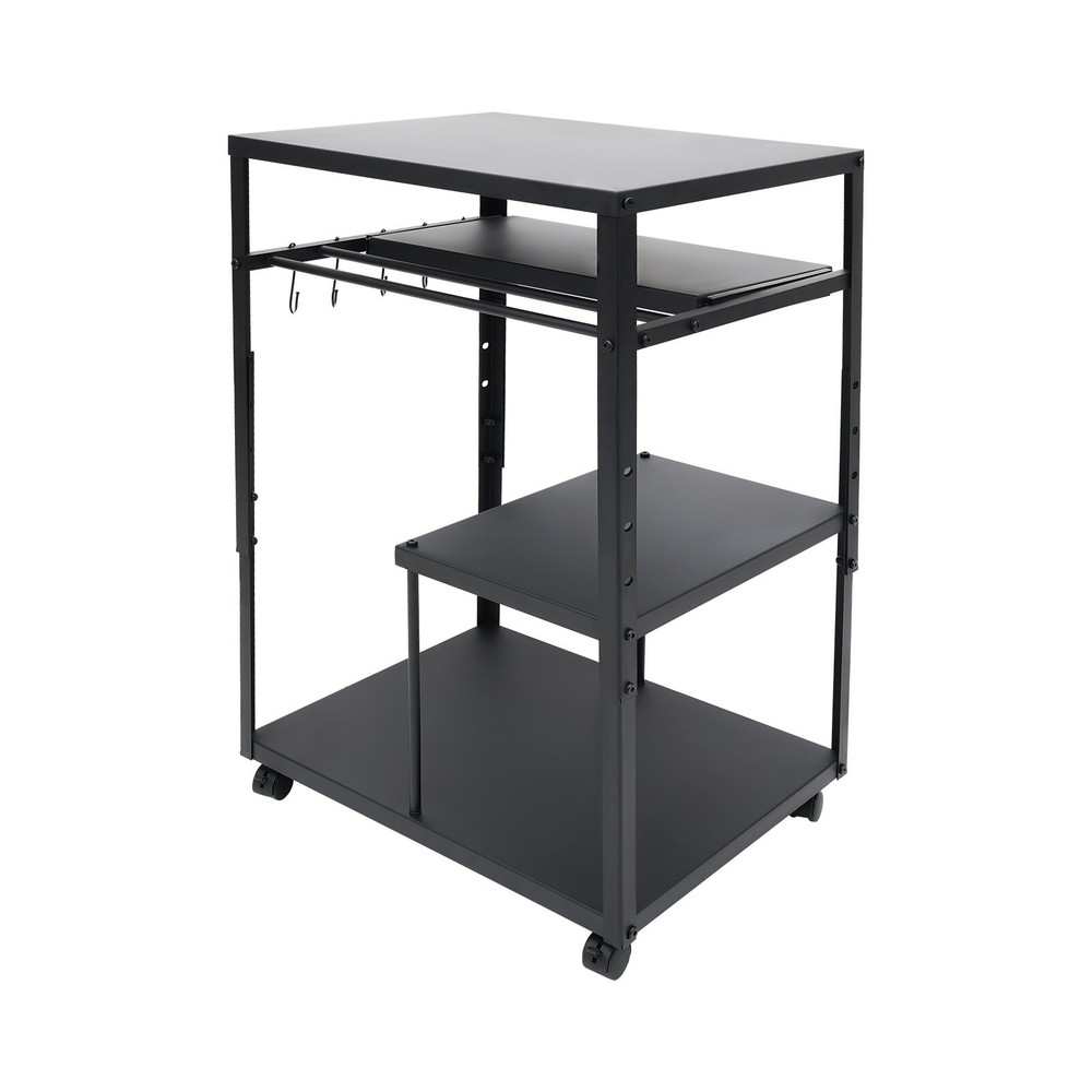 Computer Desk With Keyboard Tray Height Adjustable Rolling Presentation Table