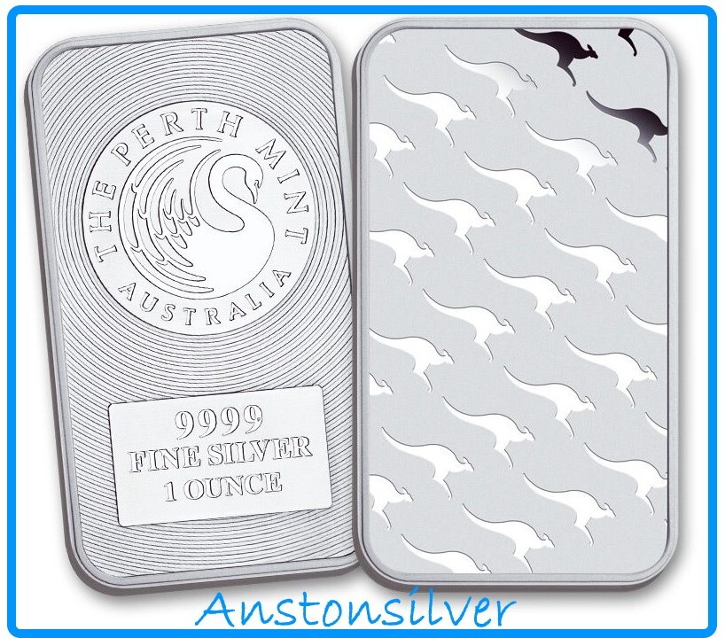 Australia Perth Mint 1 oz Silver Kangaroo Silver Bar