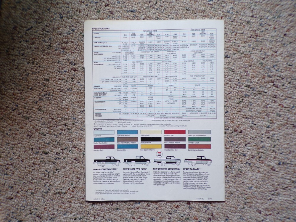1981 Chevy Pickups Catalog Booklet Fleetside Stepside Big Dooley Chassis Cab