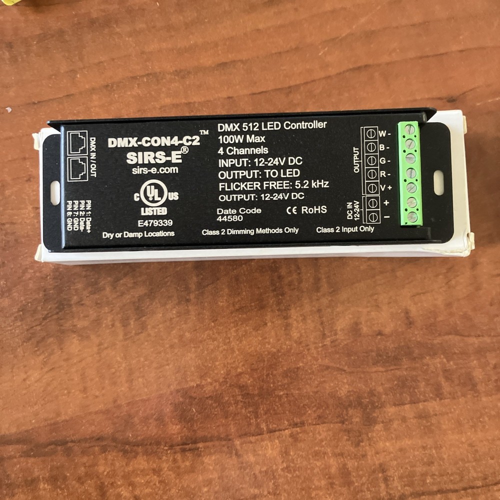 SIRS-E® DMX-CON4-C2 LED Decoder 4 Channel RGBW Controller DMX 512 100W Max
