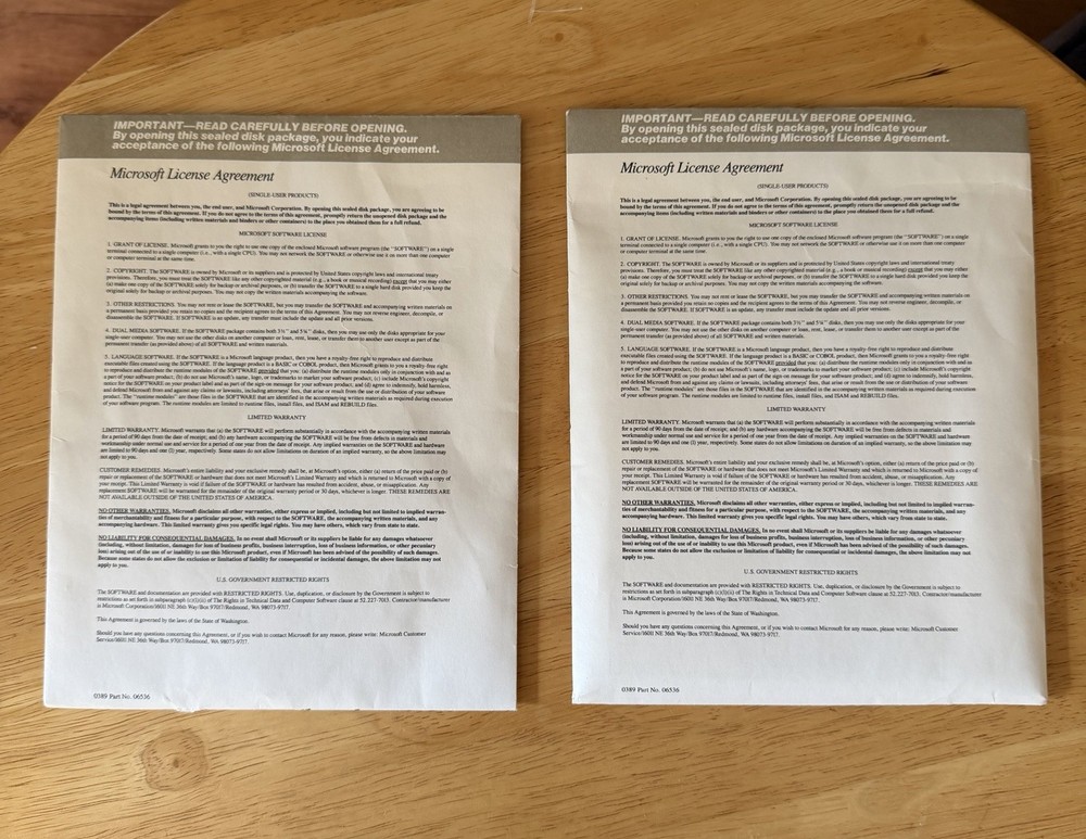 Microsoft Mouse & Paintbrush (1990) "New Version" Never Used ~ Sealed Software