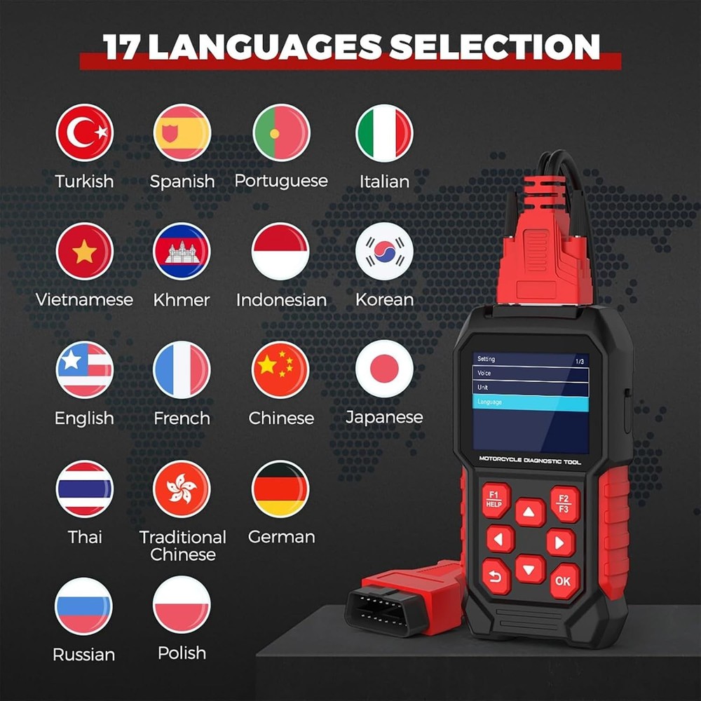 Motorcycle Diagnostic Tool Code Reader Scan Tool Fit For Harley-4P/6P, AFV Reset