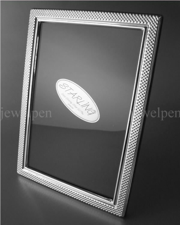 10x15 cm Photo Frame Solid 925 Sterling Silver Hallmarked - Noppenstruktur (V1)