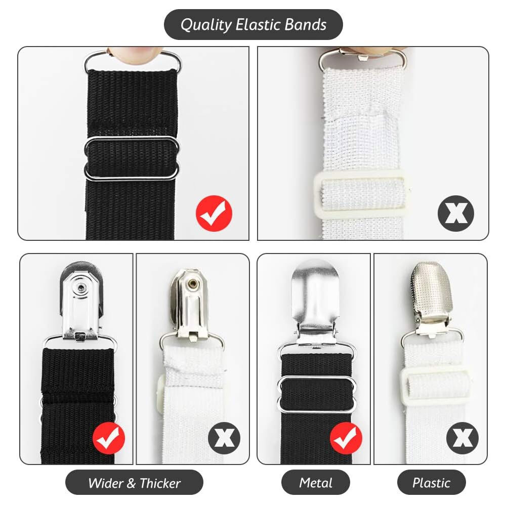 4x Four-corner Adjustable Elastic Fixing Clips Tablecloth Fixed Bed Sheet Clips