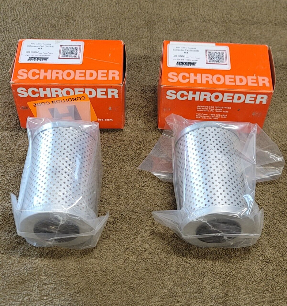 2 Schroeder Hydraulic Fluid Filter Element A3 A-3 NEW