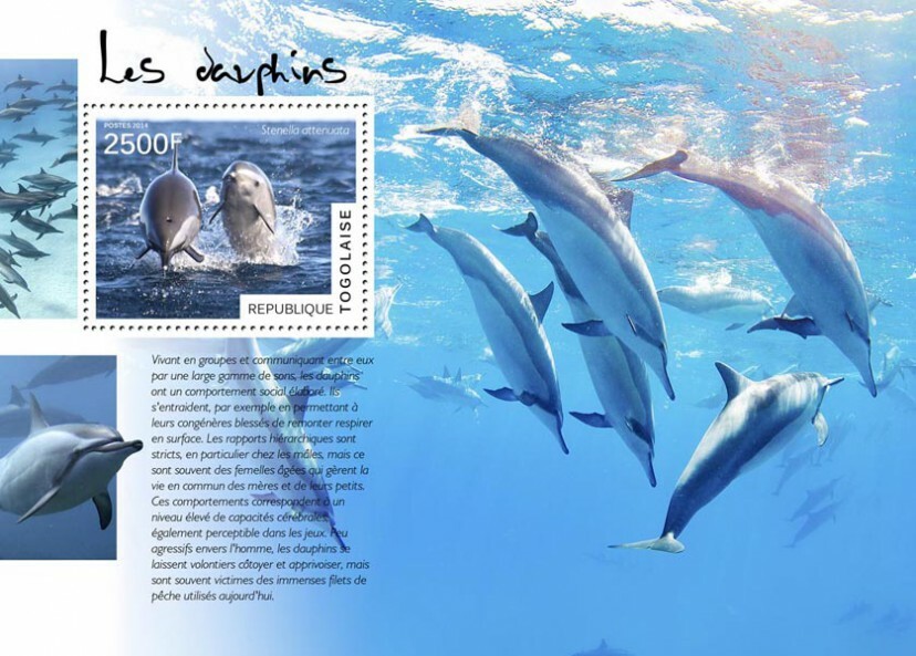 2014 TOGO MNH. DOLPHINS    Y&T Code: 885  |  Michel Code: 6165 / Bl.1053