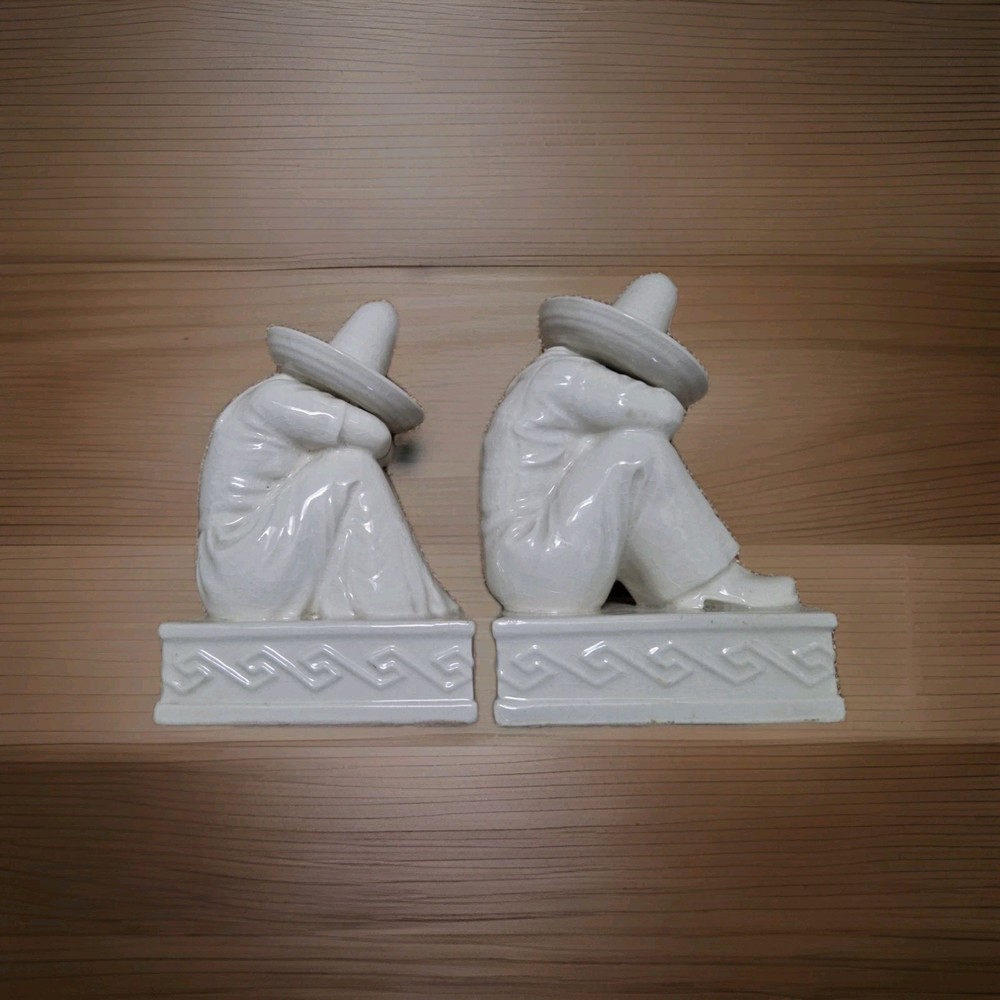 Rare Mexican Siesta Ceramic Bookends