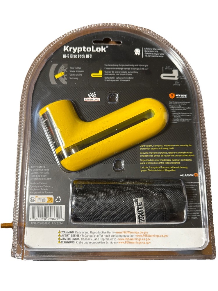 Kryptonite KryptoLok DFS 10-S Disc Lock. New With Opened Package