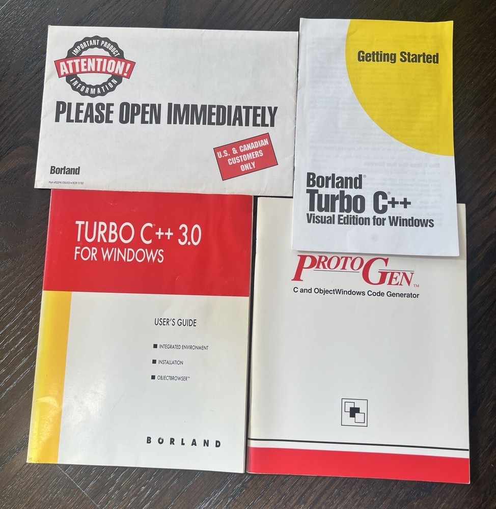 Borland Turbo C++ Visual Edition & Tools For Windows Version 3.1 3.5” Disks