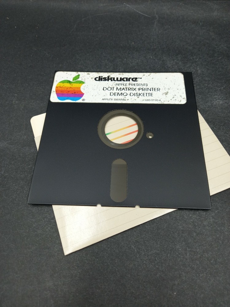 Apple Diskware Dot Matrix Printer Demo Diskette Apple II 5.25" Floppy