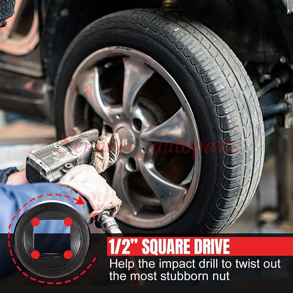 ABN Twist Socket Set Lug Nut Remover Extractor Tool- 5PC 1/2"Dr.Twist Socket Set