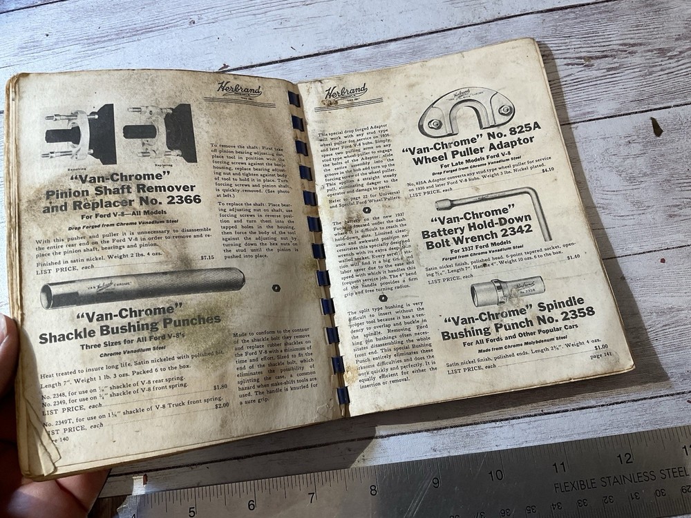 ORIGINAL 1937 HERBRAND VAN CHROME TOOLS CATALOG BOOK