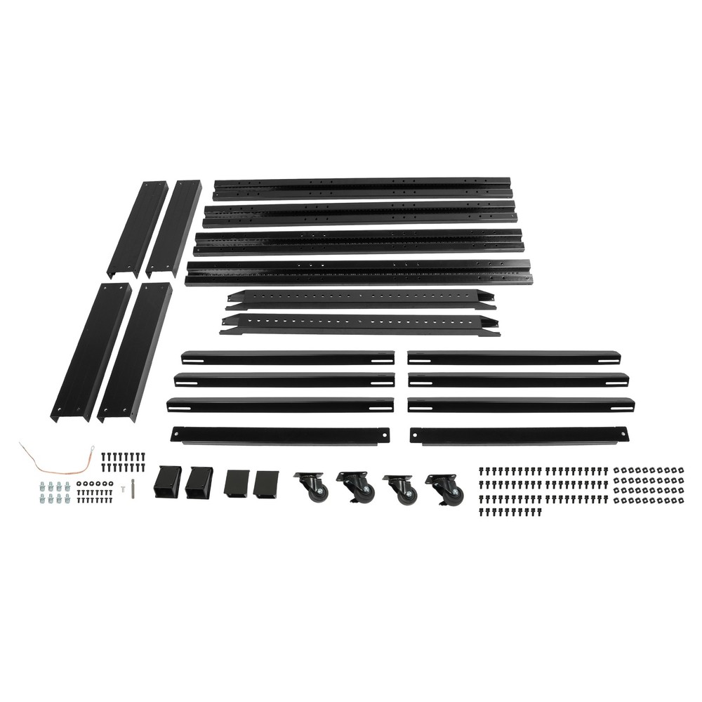 27U 4 Post Open Frame Server Rack Network 22" Adjustable Depth W/ Casters