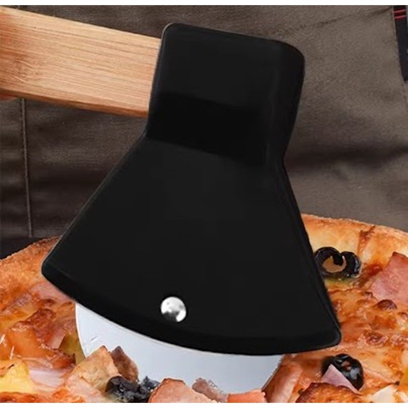 Novelty Black Axe Pizza Cutter Fully Functional Kitchen Tool NEW Gift Idea