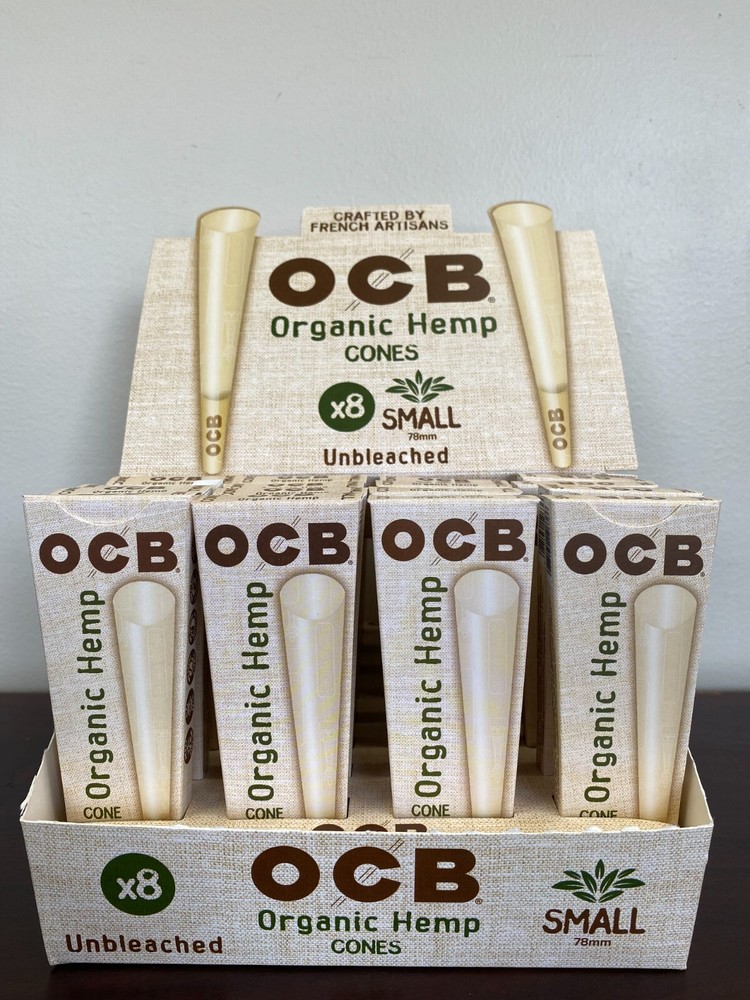 OCB Organic 78mm Small Size Cones 8 Count~1 Pack ONLY