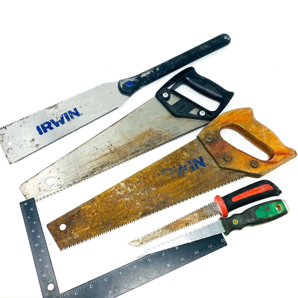 5 Pcs Irwin, Stanley, Greenlee 213103 Hand Saws, Different Sized Hand Tools