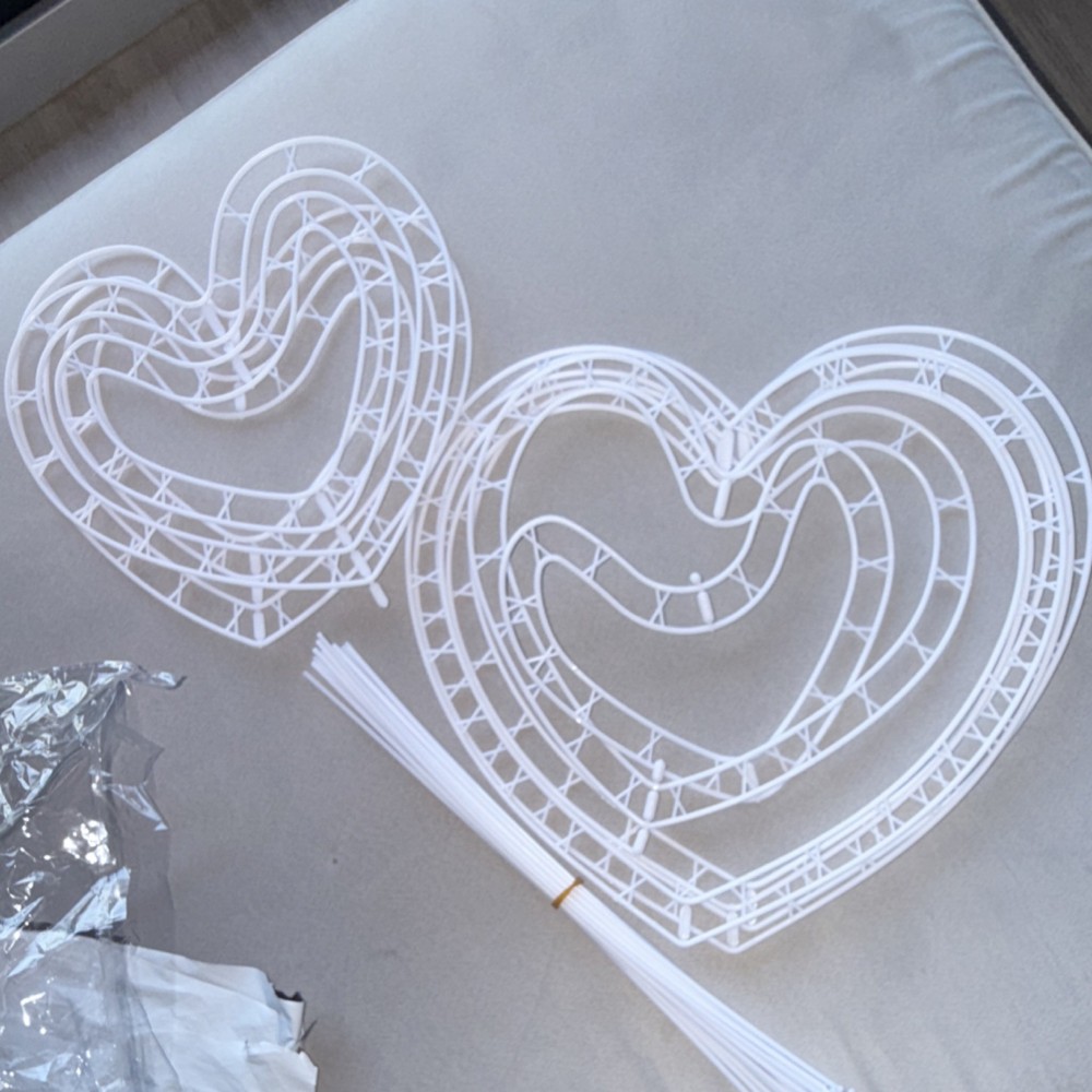 Heart Shaped Plastic Floral Frames Set 9pcs for Bouquet Arrangements