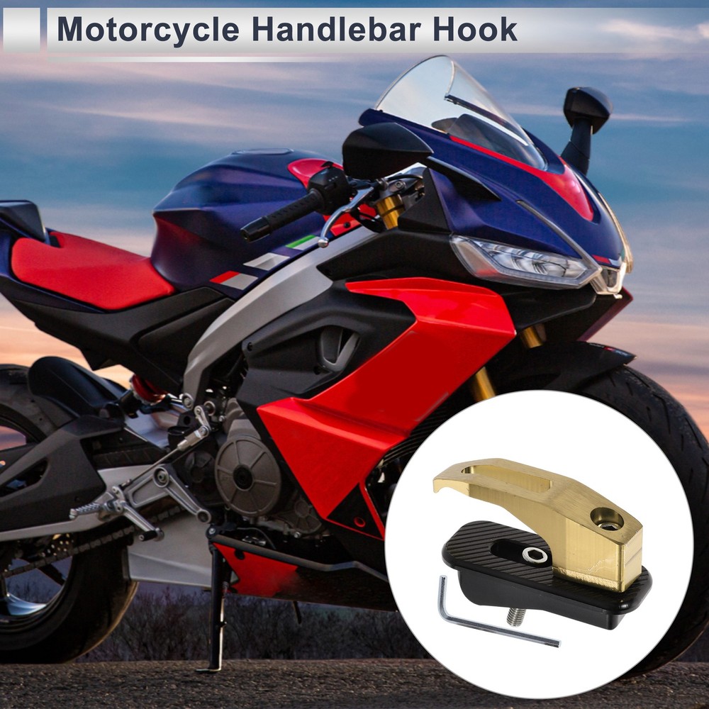 Rectangular Motorcycle Storage Hook with Hole 1 Set Yellow
