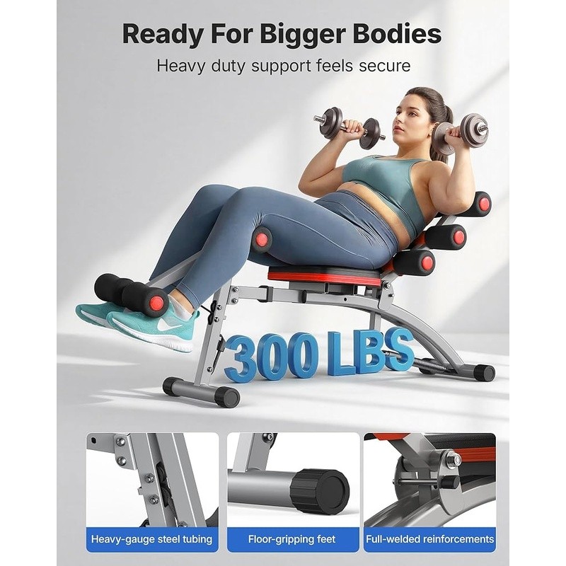 Adjustable Ergonomic Ab Machine Bench Ultimate Core Strength & Stability New