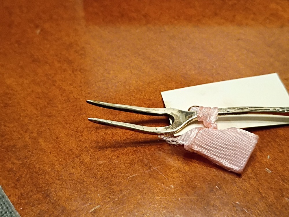 Serving Fork, Rose, 800 Silver With Box