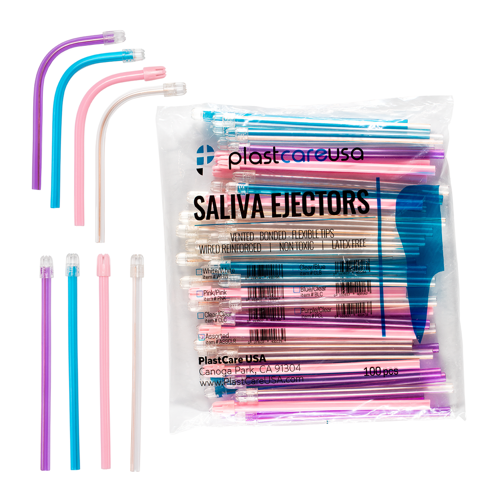 200 ASSORTED Dental Saliva Ejectors Ejector Disposable Suction Tips (2 Bags)