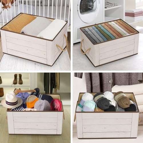 Livememory Memory Box for Keepsake, Decorative Storage Box with Lids and Handles