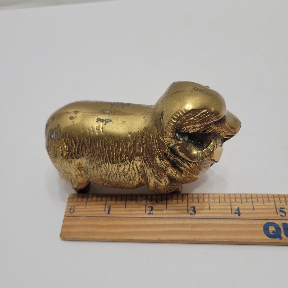 Vintage Rare HTF Solid Brass Ram Figure Hard To Find