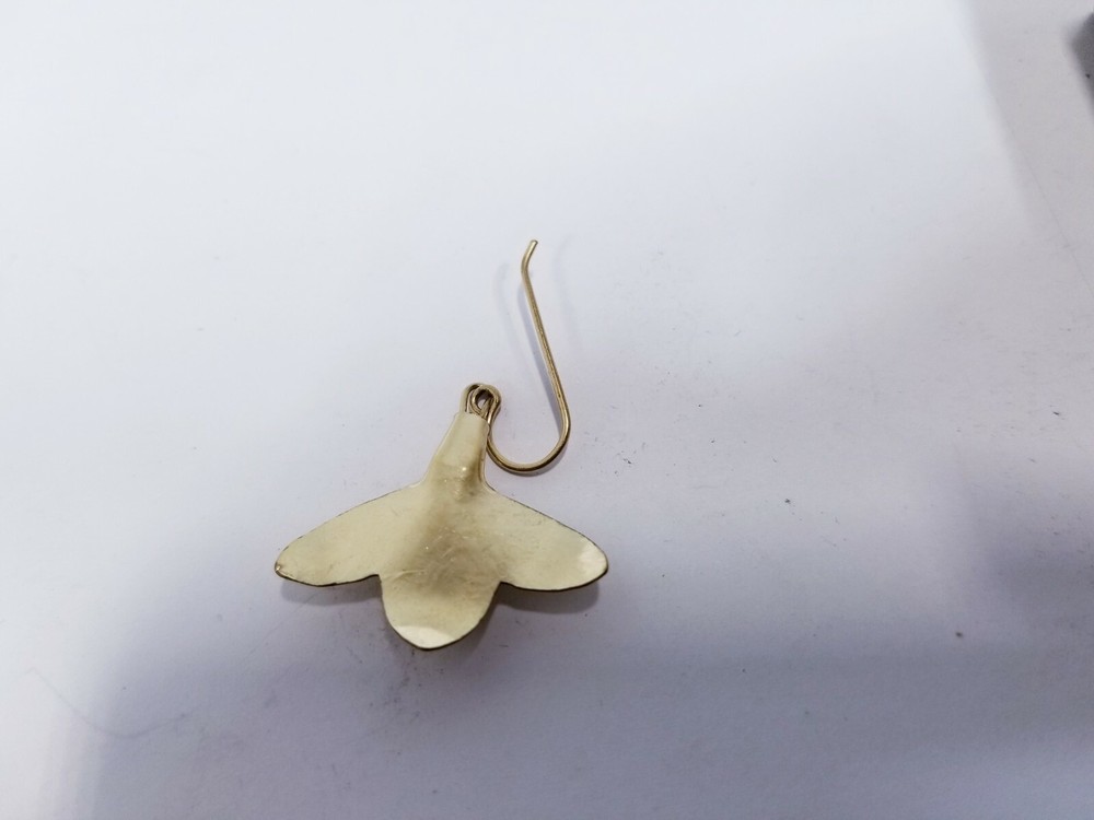 Embellier Leaf Turquoise Dangle Earrings