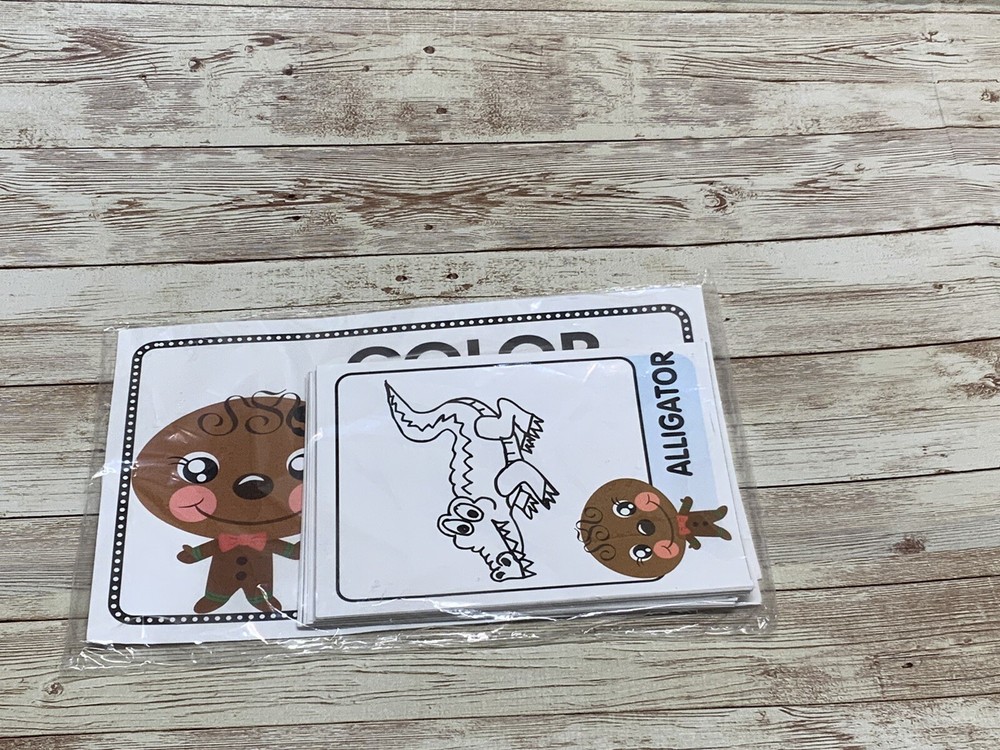 Gingerbread Boy - Themed Learning Centers - Color Object Match - Laminated