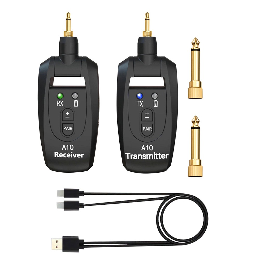 Guitar Wireless Transmitter & Receiver System 100ft 5H Battery 24Bit 48KHz