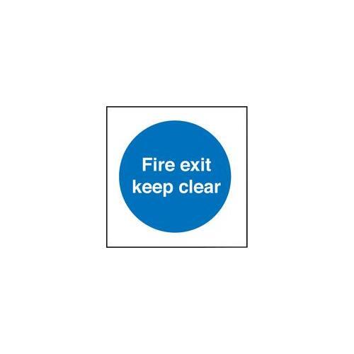 RT05731 Fire Exit Sign Keep Clear Hard Plastic 11606F