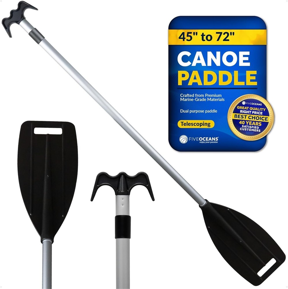 Marine-Grade Telescoping Canoe Paddle - 3.75 Ft to 6 Ft, Lightweight & Versatile