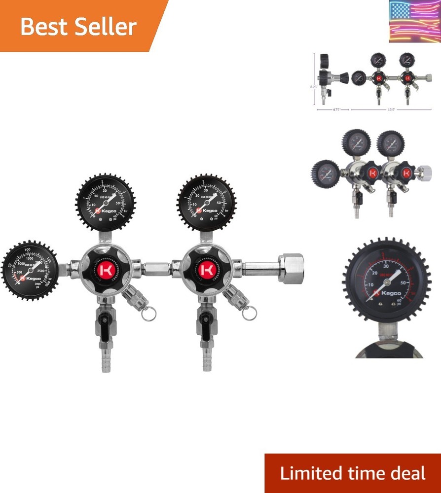 Elite Series Dual Body CO2 Draft Beer Regulator