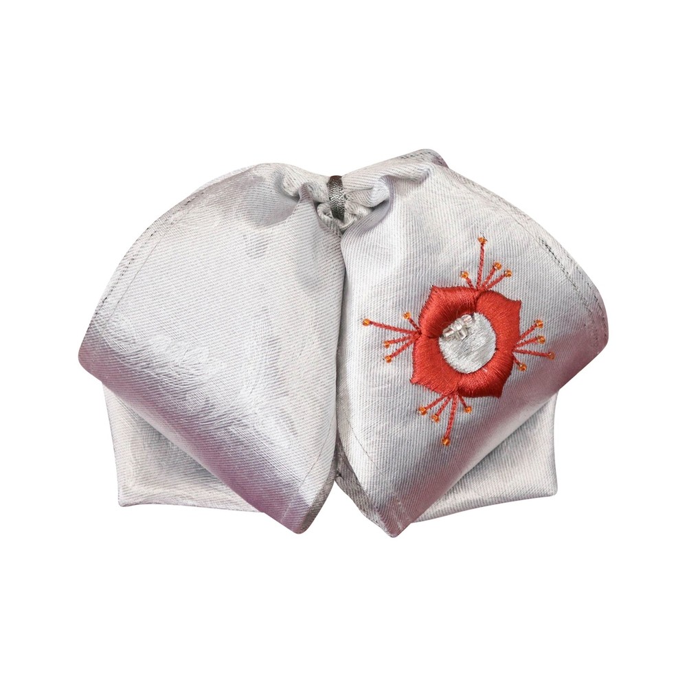 Grey Red Charro Fino Mono Bowtie Flower