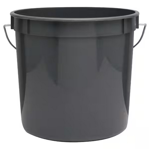 2.5 Quart Gray Plastic Paint Bucket Durable Reusable Mixing Pail